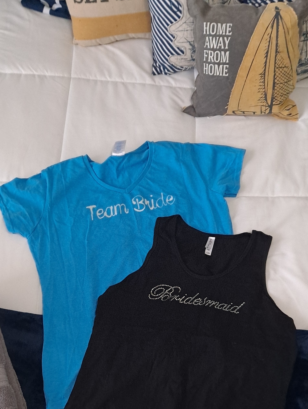 Team Bride Blue T‑Shirt - And Black  Bridesmaid Tank XL